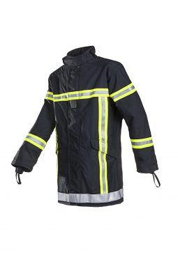 Manteau imperméable en nomex gris pâle avec bandes réfléchissantes grises  et jaunes