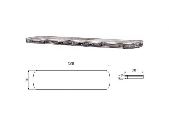 Rampes LED extra plate  Véhicules de secours et de lutte contre l'incendie  - Sides