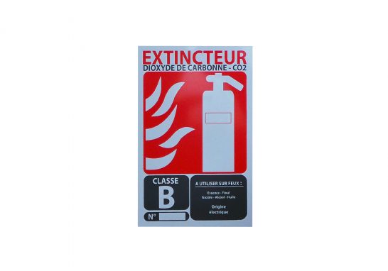 PANNEAU EXTINCTEUR CO2 CLASSE B 150MMx200MM